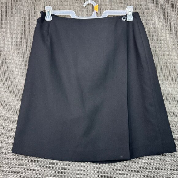 Style & Co. Collection Black A-Line Wrap Skirt Size 16 100% Polyester Womens - Picture 1 of 9